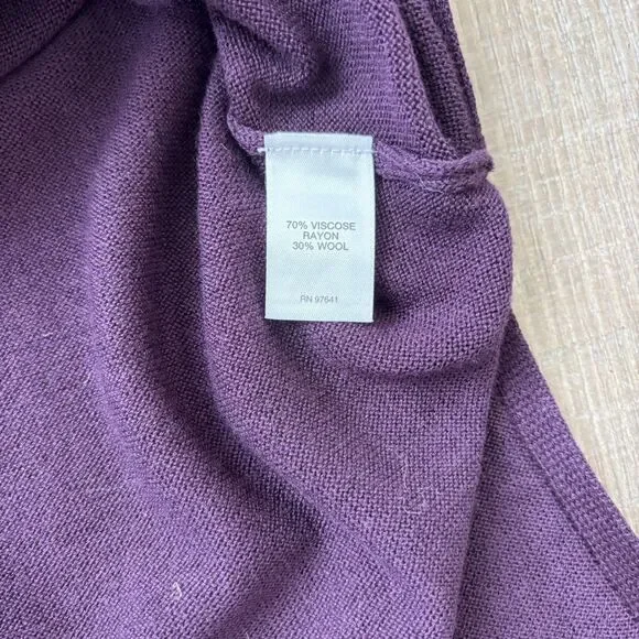J. Jill Womens Wool Blend Knit Grace Tunic Sweater Size M Purple Side Slits NEW - Picture 8 of 12